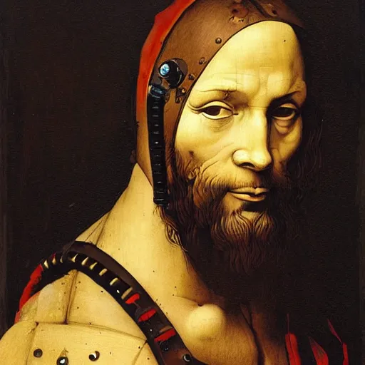 portrait of leonardo da vinci as a stempunk cyborg, | Stable Diffusion ...