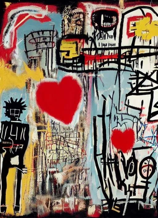 Image similar to love war and apocalypse, jean - michel basquiat