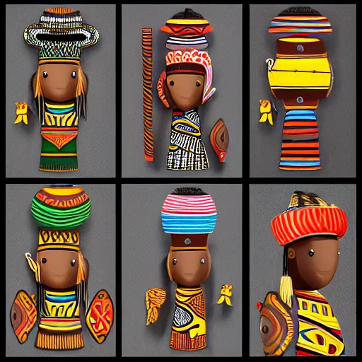 Image similar to african tribal chief vinyl art toy, detailed product photo,