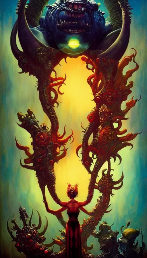 Image similar to exquisite imaginative imposing weird creature movie poster art humanoid colourful movie art by : : proko weta studio tom bagshaw james jean frank frazetta