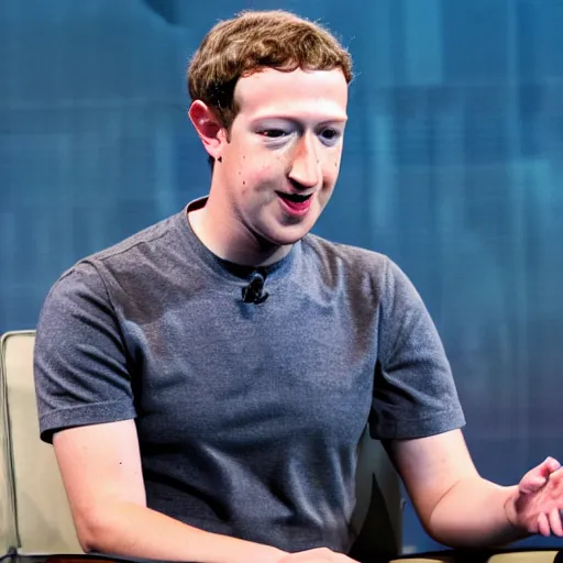 Image similar to photo of Mark Zuckerberg totally not being a robot and being a human being