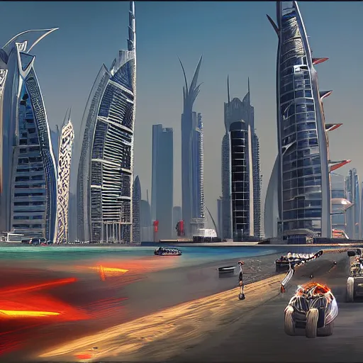 Image similar to gta : dubai, by fenghua zhong