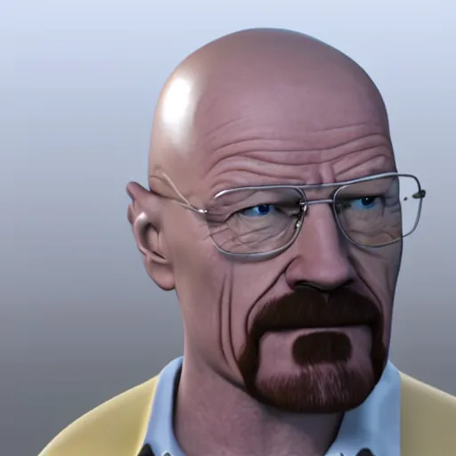 Prompt: walter white in blender rendering viewport