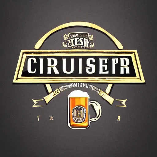 Image similar to Logo of pub for the crusaders order of beer lovers, holding mugs of beer in their hands, graph design, typographic, digital painting, artstation, concept art, smooth, sharp focus, illustration, artstation trending, octane render, unreal engine