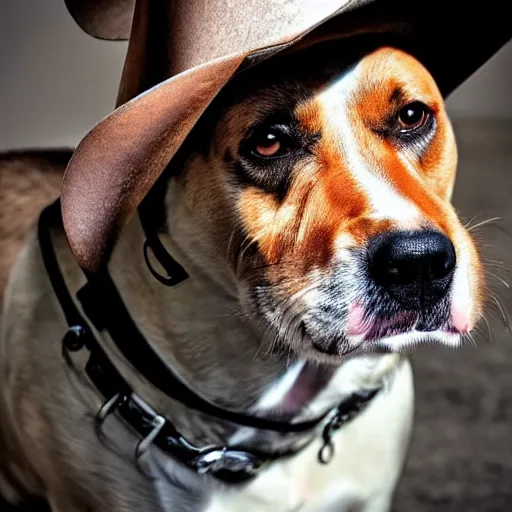 Image similar to dog wearing a cowboy hat