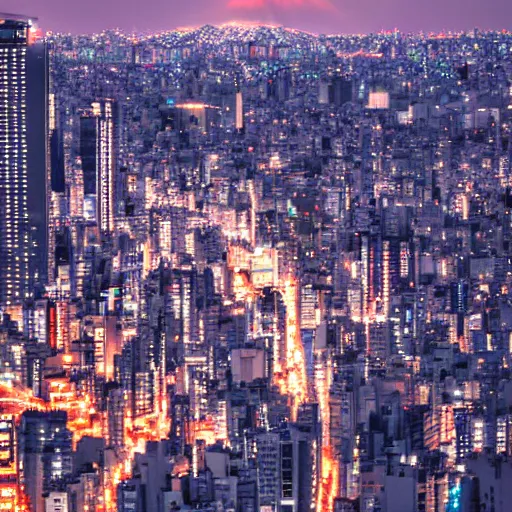 Image similar to tokyo night, cityscape, cinematic