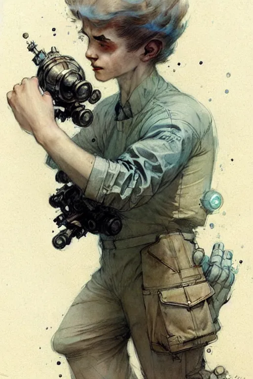 Image similar to ( ( ( ( ( 1 9 5 0 s retro science fiction boy. muted colors. ) ) ) ) ) by jean - baptiste monge!!!!!!!!!!!!!!!!!!!!!!!!!!!!!!