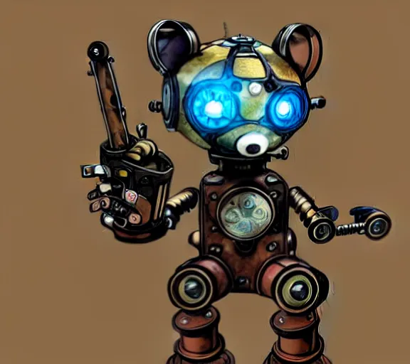 Image similar to futuristic steampunk ferret - shaped mech, steampunk bioshock - inspired ferret - robot, borderlands - inspired ferret - shaped robot