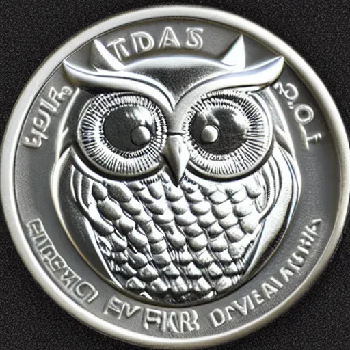 Prompt: owl silver coin