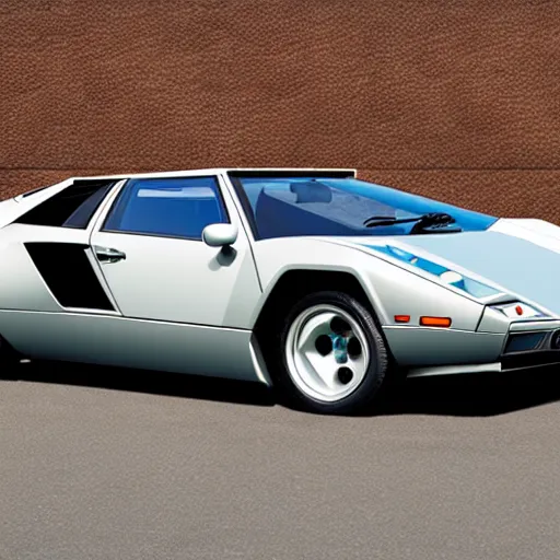 Image similar to 2011 car (((countach))) round edges bland color econobox