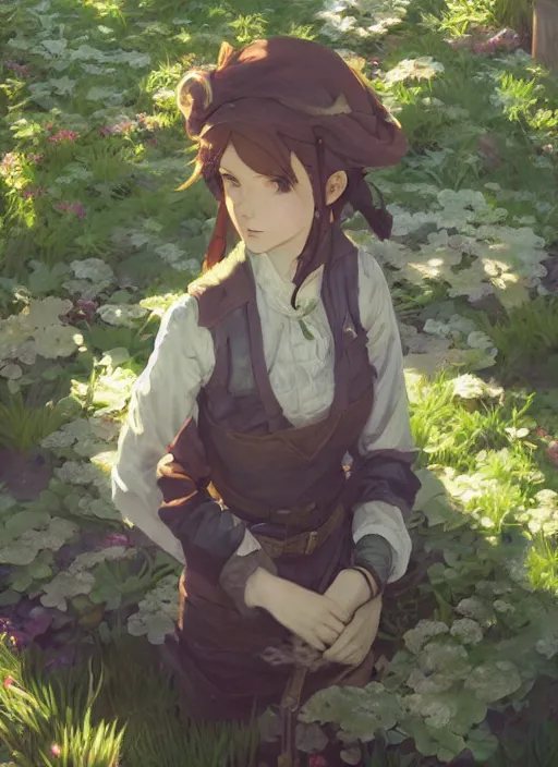 Image similar to a portrait of the emerald herald in the garden, intricate, tone mapped, ambient lighting, very detailed, digital painting, concept art, sharp focus, by makoto shinkai and akihiko yoshida and hidari and wlop