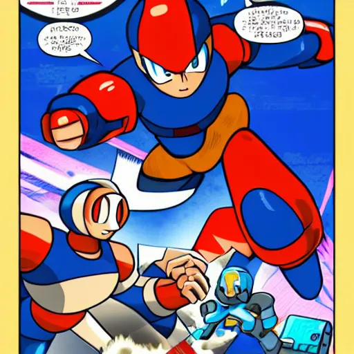 Prompt: mega man vs maga man real