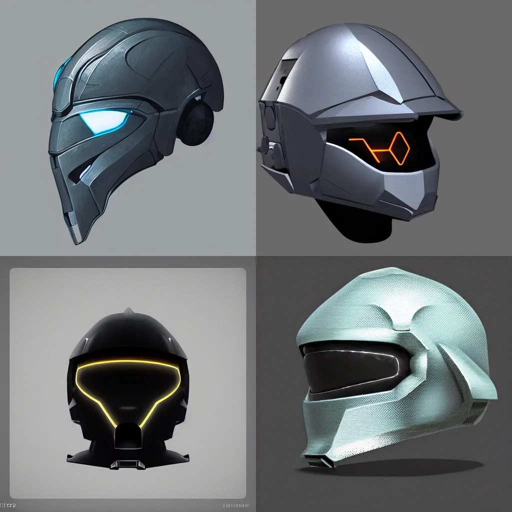 Image similar to hardsurface futuristic helmet design trending on art station 2D digital art inspired by figther planes and Halo