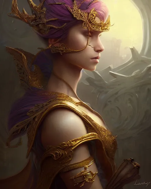 Image similar to a ( ( girl as personification of intellect ) ), beauty, fantasy, ornate, digital painting by krenz cush art, greg rutkowski, artgerm, laurie greasly, wlop, intricate, highly detailed!!, sharp focus, smooth, epic composition, unreal engine, masterpiece, 8 k, interesting background