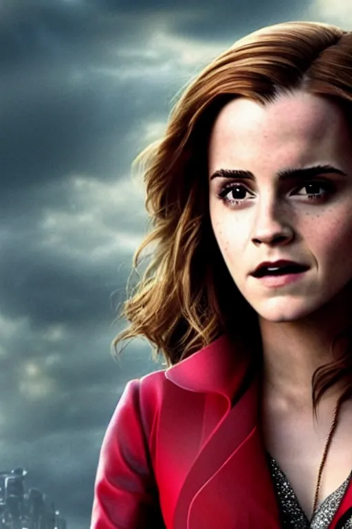 Image similar to Still of Emma Watson as Scarlett Witch