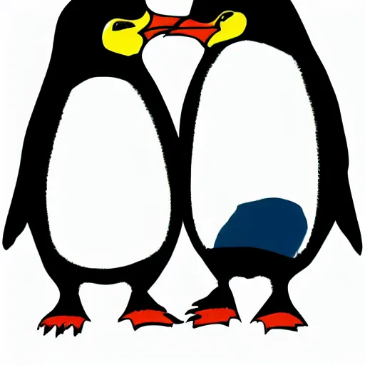 Prompt: two penguins kissing, Studio Ghibli style