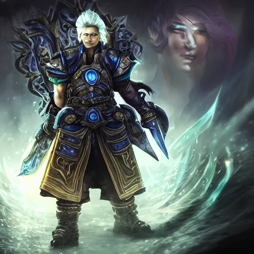 Image similar to portrait asian geert wilders as a spellcaster, league of legends amazing splashscreen artwork, gears of war, propaganda, sovjet, splash art, natural light, elegant, photorealistic facial features, intricate, fantasy, detailed face, atmospheric lighting, anamorphic lens flare, cinematic lighting, league of legends splash art, hd wallpaper, ultra high details by greg rutkowski