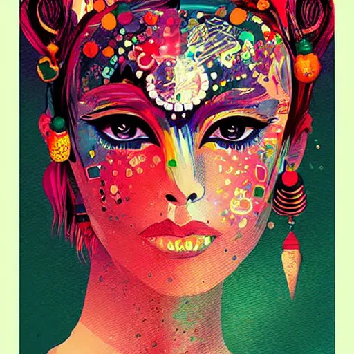 Image similar to digital illustration poster, vivienne shao, colourful, pinterest,