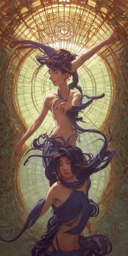 Image similar to pan-dimensional omnipotent beings, intricate, highly detailed, digital painting, artstation, concept art, smooth, sharp focus, illustration, Unreal Engine 5, 8K, art by artgerm and greg rutkowski and alphonse mucha, by Jesper Ejsing, by RHADS, Makoto Shinkai and Lois van baarle, ilya kuvshinov, rossdraws