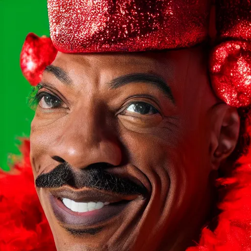 Prompt: photo of eddie murphy as a clown looking at the camera and smiling, hyper - realistic, very detailed, ray tracing, 8 k resolution, long - shot, sharp focus, low angle, 8 5 mm photograph, wide lens