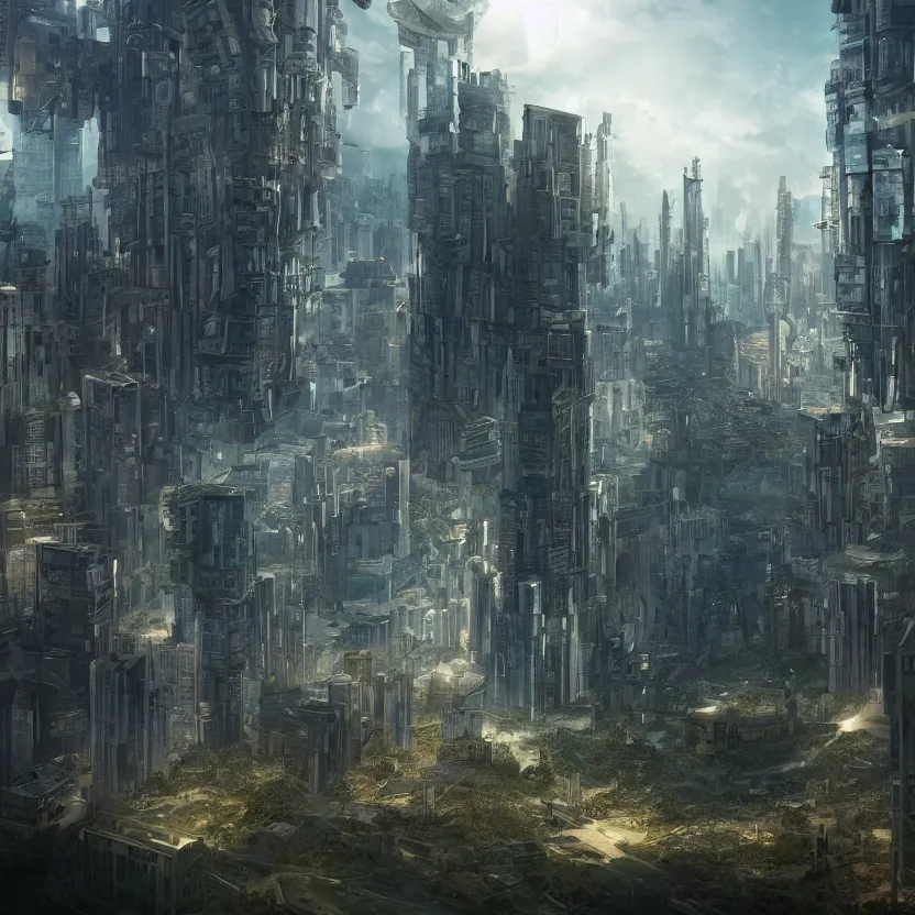 highly detailed arcology city in a utopian future, | Stable Diffusion