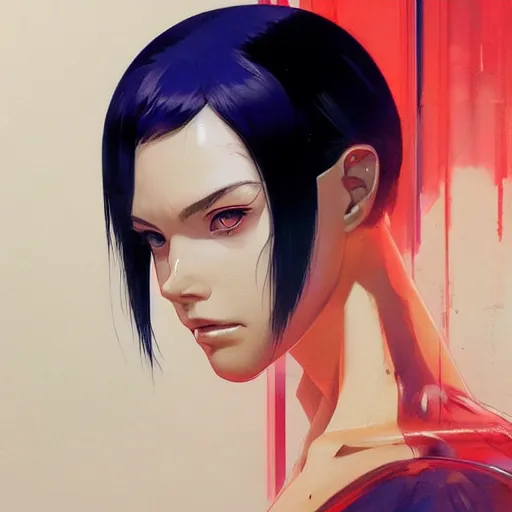 Image similar to A beautiful cyborg woman || ANIME, fine-face, realistic shaded perfect face, fine details. Anime. realistic shaded lighting poster by Ilya Kuvshinov katsuhiro otomo ghost-in-the-shell, magali villeneuve, artgerm, Jeremy Lipkin and Michael Garmash and Rob Rey