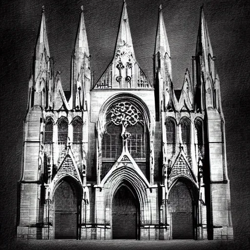Prompt: gothic cathedral as a chemical plant, digital art