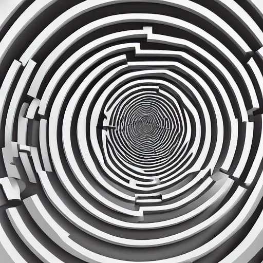 Image similar to digital art, 3 dimensional labyrinth, similar to relativity by m. c. escher
