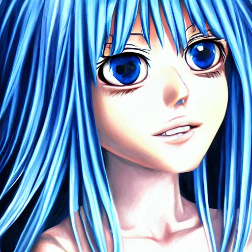 Image similar to realistic painting of Lucy from the anime Elfenlied in the style of RossDraws