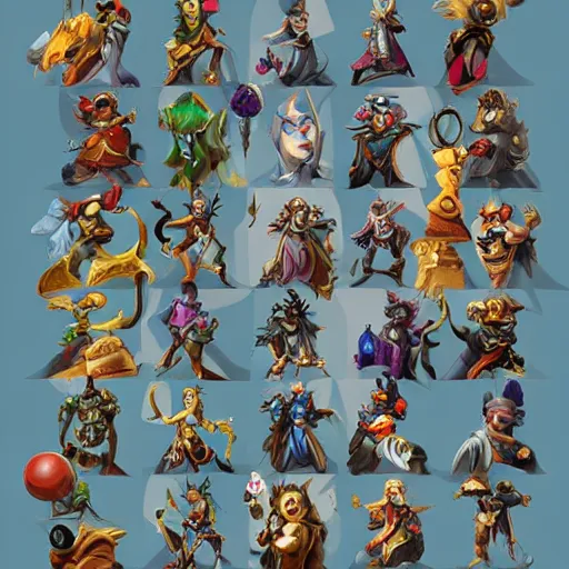 Image similar to characters from the game league of legends in the style of salvador dali