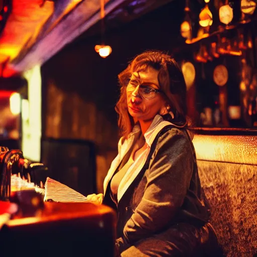 Prompt: a woman in a jazz bar