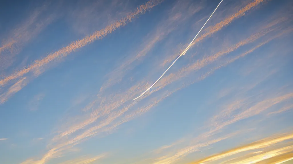 Image similar to golden hour contemptible complex polygon contrail