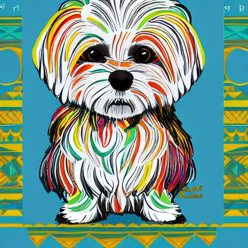 Image similar to Tlingit print of havanese dog