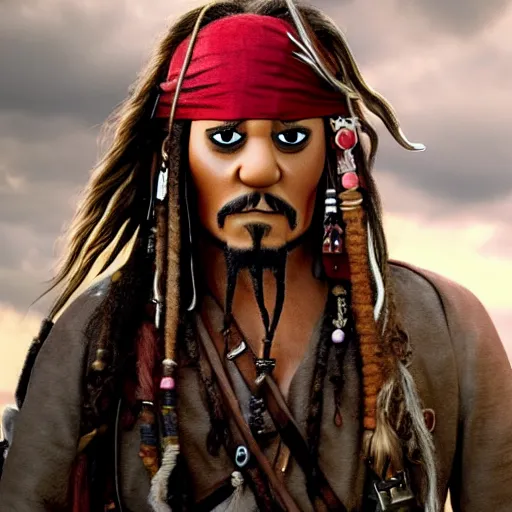 Prompt: A still of Jack Sparrow as a muppet, photo real, photographic, photograph, artstation, trending, award winning, epic lighting, featured