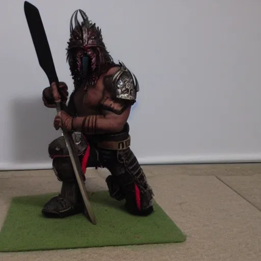 Image similar to Skandinavian Berserker on his knees