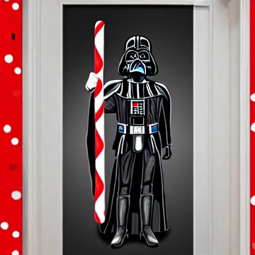 Prompt: candy cane themed darth vader