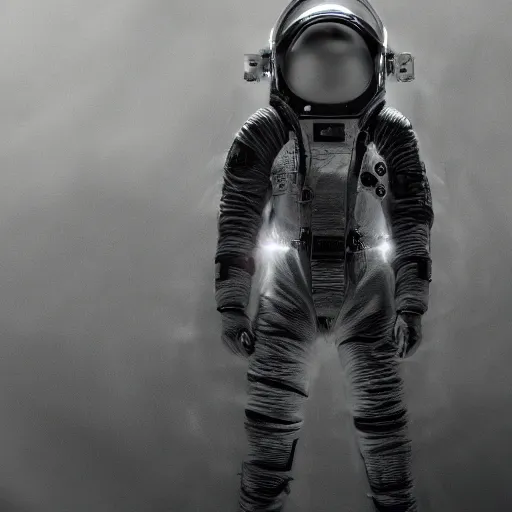 Image similar to infrared concept art by david cronenberg diver astronaut in underwater futuristic dark and empty spaceship. complex and hyperdetailed technical suit design. reflection material. rays and dispersion of light breaking through the deep water. 3 5 mm, f / 3 2. noise film photo. flash photography. trend artstation