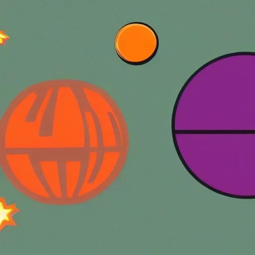 Image similar to Star wars death star in Kurzgesagt art style