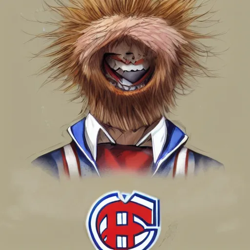 Image similar to anime Portrait of Youppi the Habs Montreal Canadiens Mascot as a very cute powerful and friendly pokemon, highly detailed anime, high evolution, 1990s, legendary, smooth, sharp focus, dynamic lighting, intricate, trending on ArtStation, illustration pokemon, art by WLOP