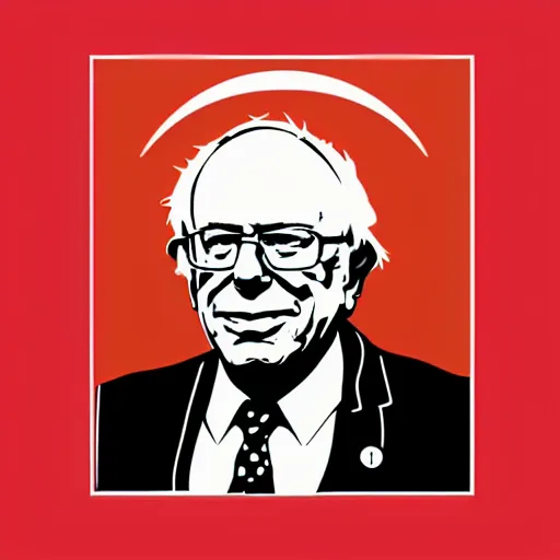 Image similar to bernie sanders, digital art, iconic icon, 2 d vector logo, cartoon, t - shirt design