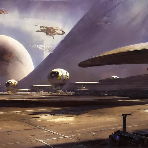 Image similar to spaceport, by jeremy mann, peter elson.