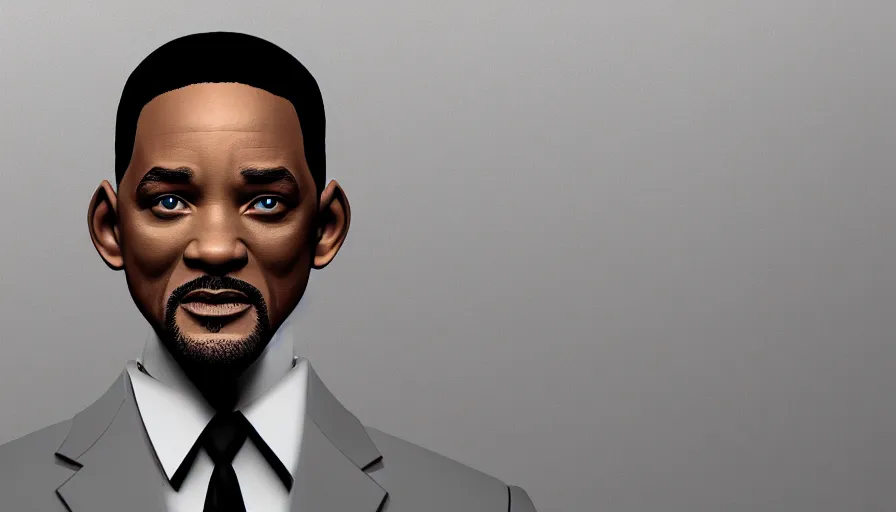 Image similar to will smith is james bond in suit and tie, white background, hyperdetailed, artstation, cgsociety, 8 k