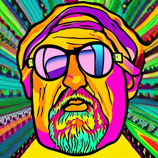 Image similar to Geoff Dude Lebowski LSD blotter art