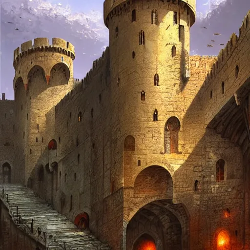 Image similar to fortress of Masyaf by Marc Simonetti, 4K ultra-hd, very detailed