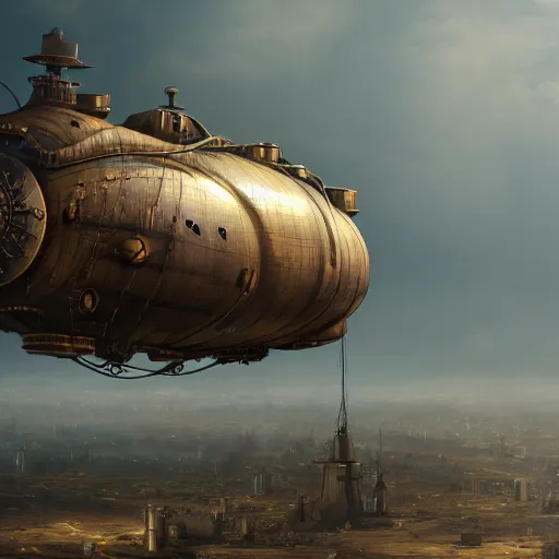 Image similar to Extremely detailed, Steampunk airship, 3D concept art, Octane Render, Unreal Engine, High Quality,4K, dark
