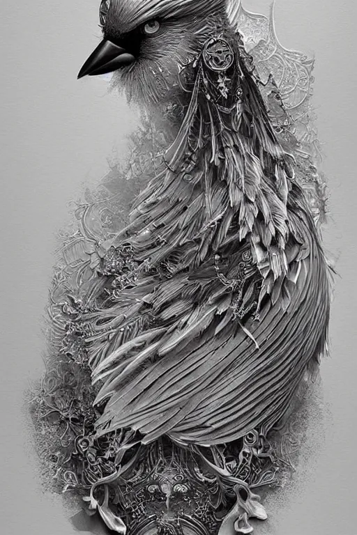 Image similar to Ethereal Cardinal bird, intricate detail, ornate, conceptual art, soft light, dynamic, art by artgerm