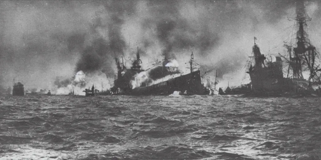 Image similar to Sinking of the SMS Szent Istvan, 1900s photography