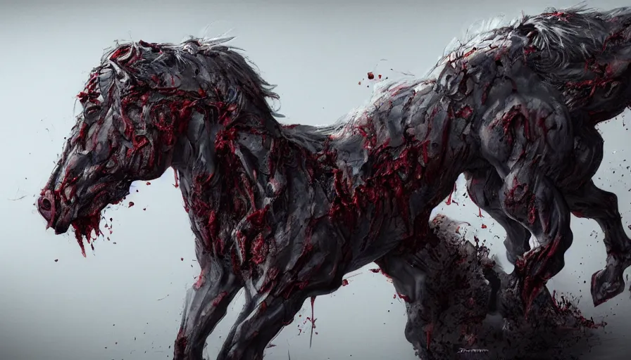 Image similar to Zombie horse, hyperdetailed, artstation, cgsociety, 8k