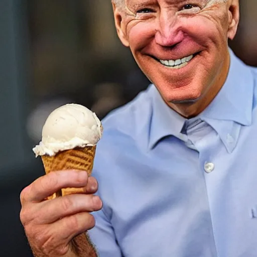 Prompt: joe biden eating an ice - cream