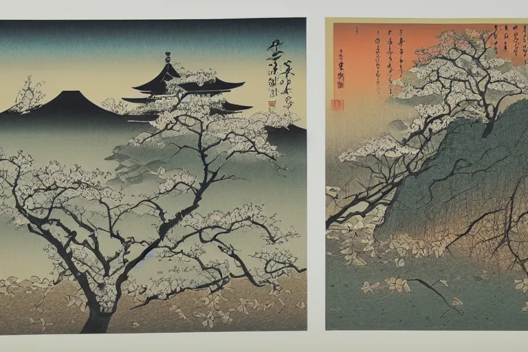 Image similar to Late Autumn Evening,Four Seasons of Hometowns in Japan,Lithograph Print ,by Taizi Harada.